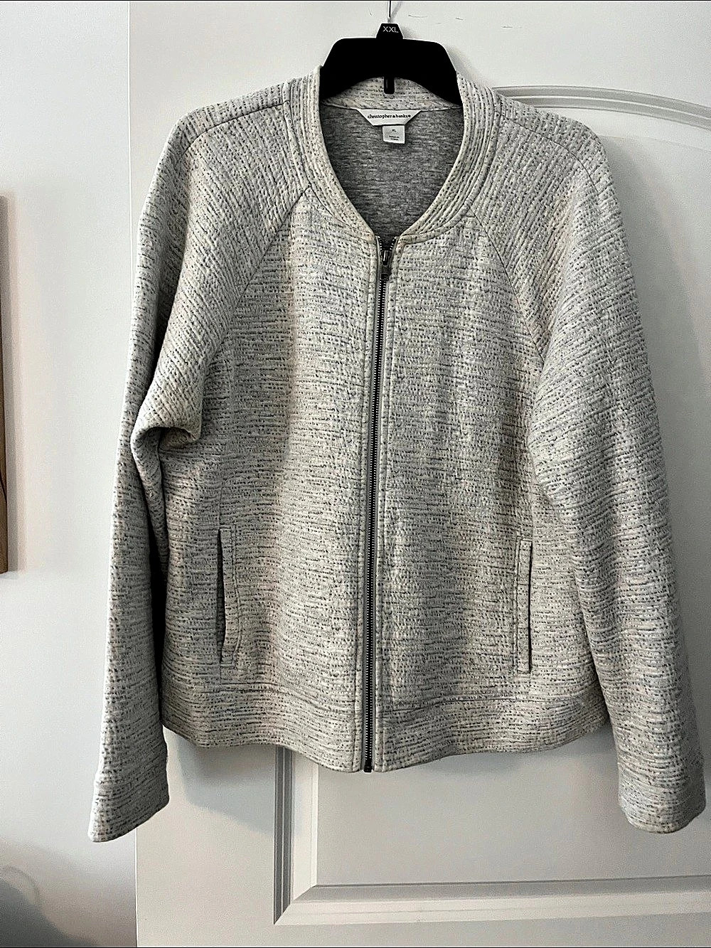 Christopher & Banks Gray Zip Front Jacket Size XL Like New